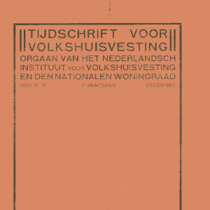 Tijdschrift voor Volkshuisvesting 1e jaargang 11 December 1920