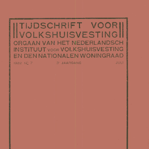 Tijdschrift voor Volkshuisvesting 3e jaargang 7 Juli 1922