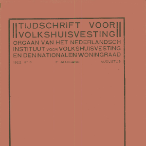 Tijdschrift voor Volkshuisvesting 3e jaargang 8 Augustus 1922