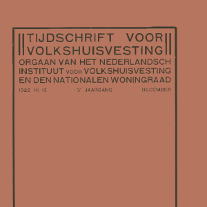 Tijdschrift voor Volkshuisvesting 3e jaargang 12 december 1922