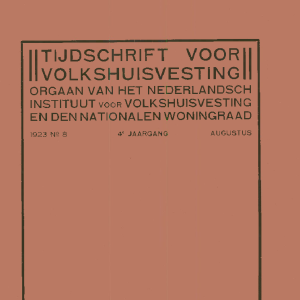 Tijdschrift voor Volkshuisvesting 4e jaargang 8 Augustus 1923