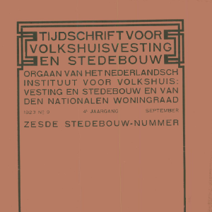 Tijdschrift voor Volkshuisvesting & Stedebouw 4e jaargang 9 September 1923