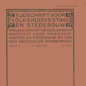 Tijdschrift voor Volkshuisvesting & Stedebouw 4e jaargang 10 October 1923