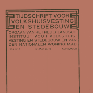 Tijdschrift voor Volkshuisvesting & Stedebouw 5e jaargang 9 september 1924
