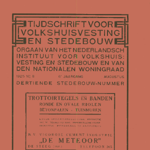 Tijdschrift voor Volkshuisvesting & Stedebouw 6e jaargang 8 augustus 1925