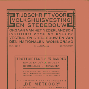 Tijdschrift voor Volkshuisvesting & Stedebouw 6e jaargang 9 september 1925