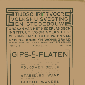 Tijdschrift voor Volkshuisvesting & Stedebouw 7e jaargang 10 october 1926
