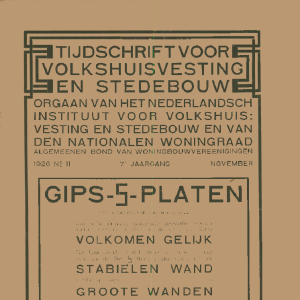 Tijdschrift voor Volkshuisvesting & Stedebouw 7e jaargang 11 november 1926