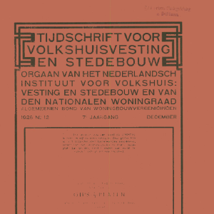 Tijdschrift voor Volkshuisvesting & Stedebouw 7e jaargang 12 december 1926