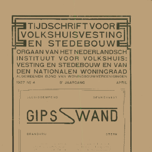Tijdschrift voor Volkshuisvesting & Stedebouw 8e jaargang 4 april 1927