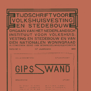 Tijdschrift voor Volkshuisvesting & Stedebouw 10e jaargang 5 Mei 1929