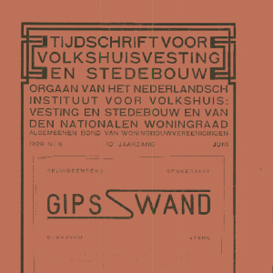 Tijdschrift voor Volkshuisvesting & Stedebouw 10e jaargang 6 Juni 1929