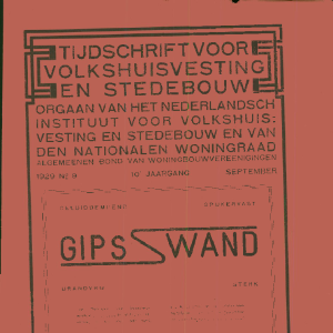 Tijdschrift voor Volkshuisvesting & Stedebouw 10e jaargang 9 September 1929