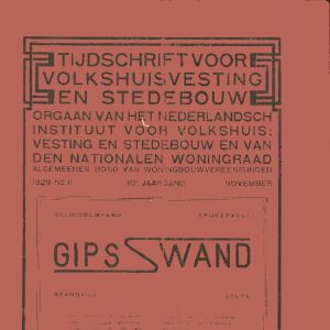 Tijdschrift voor Volkshuisvesting & Stedebouw 10e jaargang 11 November 1929