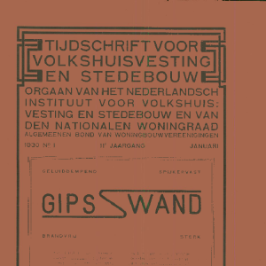 Tijdschrift voor Volkshuisvesting & Stedebouw 11e jaargang 1 Januari 1930