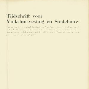 Tijdschrift voor Volkshuisvesting & Stedebouw 32e jaargang 1 Januari 1951