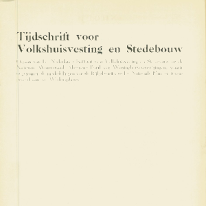 Tijdschrift voor Volkshuisvesting & Stedebouw 33e jaargang 1 Januari 1952