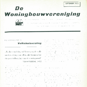 Tijdschrift voor Volkshuisvesting & Stedebouw 36e jaargang 9 september 1955