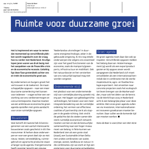 Ruimte voor duurzame groei