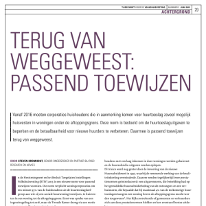 Terug van weggeweest: passend toewijzen