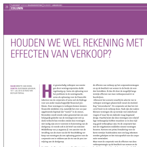 Houden we wel rekening met effecten van verkoop?