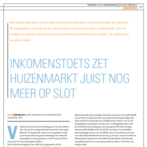 Inkomenstoets zet huizenmarkt juist nog meer op slot
