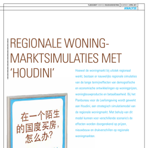 Regionale woningmarktsimulaties met 'Houdini'