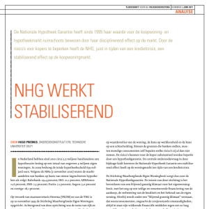 NHG werkt stabiliserend