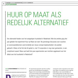 Huur op maat als redelijk alternatief