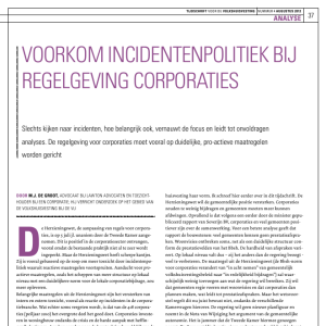 Voorkom incidentenpolitiek bij regelgeving corporaties