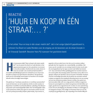Reactie: 'huur en koop in één straat:...?'