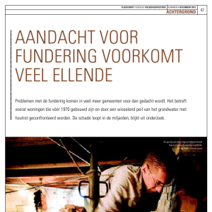 Aandacht voor fundering vookomt veel ellende
