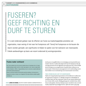 Fuseren? Geef richting en durf te sturen