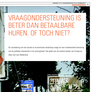 Vraagondersteuning is beter dan betaalbare huren. Of toch niet?