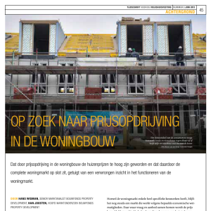 Op zoek naar prijsopdrijving in de woningbouw