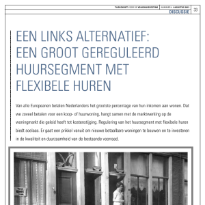 Een links alternatief: een groot gereguleerd huursegment met flexibele huren