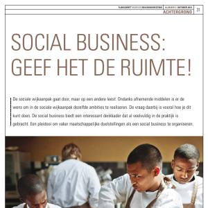 Social business: geef het de ruimte!