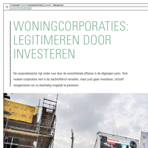 Woningcorporaties: legitimeren door investeren