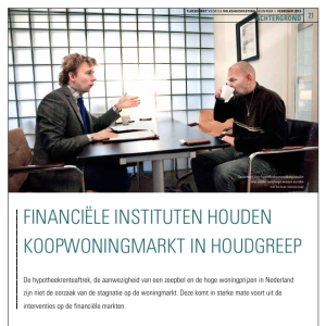 Financiele instituten houden koopwoningmarkt in houdgreep