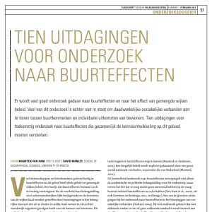 Tien uitdagingen voor onderzoek naar buurteffecten