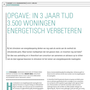 Opgave: in 3 jaar tijd 3.500 woningen energetisch verbeteren