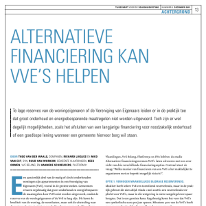 Alternatieve financiering kan VVE's helpen