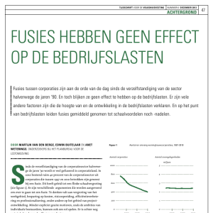 Fusies hebben geen effect op de bedrijfslasten