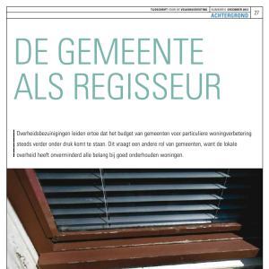 De gemeente als regisseur