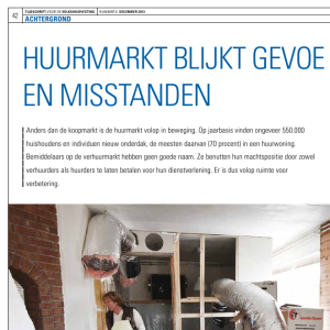 Huurmarkt blijkt gevoelig voor malversaties en misstanden